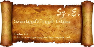 Szentgyörgyi Edina névjegykártya