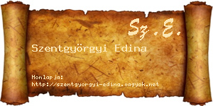 Szentgyörgyi Edina névjegykártya