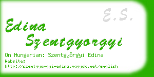 edina szentgyorgyi business card