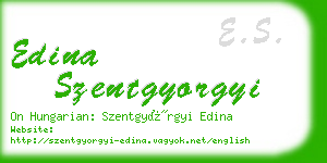 edina szentgyorgyi business card